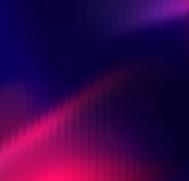 Composizione astratta con linee verticali e gradienti viola e magenta che creano un flusso ondulato, simbolo di contenuti strutturati che evolvono e si adattano nel passaggio dalla SEO tradizionale alla GEO