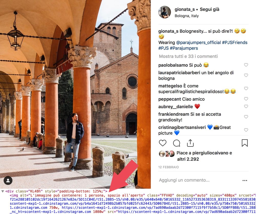 Analisi semantica immagini instagram