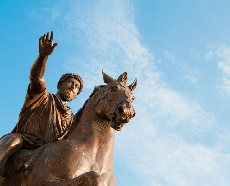 Marco Aurelio, imperatore a cavallo, come simbolo di: Il Contenuto è il Re